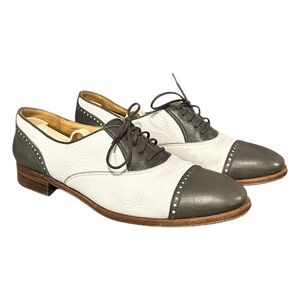 GRAVATI Italian Two-Tone Wingtip Captoe Leather Perforated Broguing Men’s 9 VGC